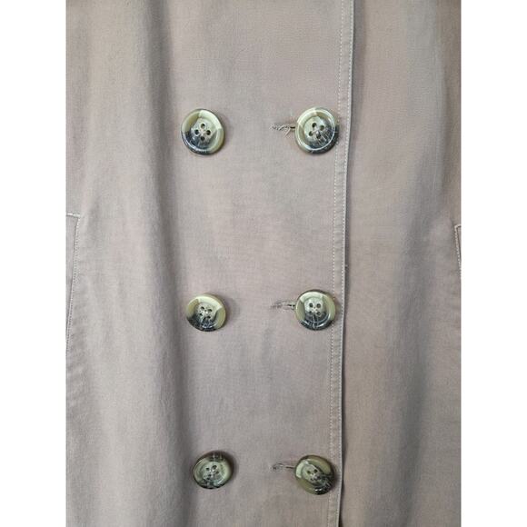 Sundance Tan Cotton Double Breasted Floral Lining Neutral Peacoat Jacket Size XS - Picture 6 of 14